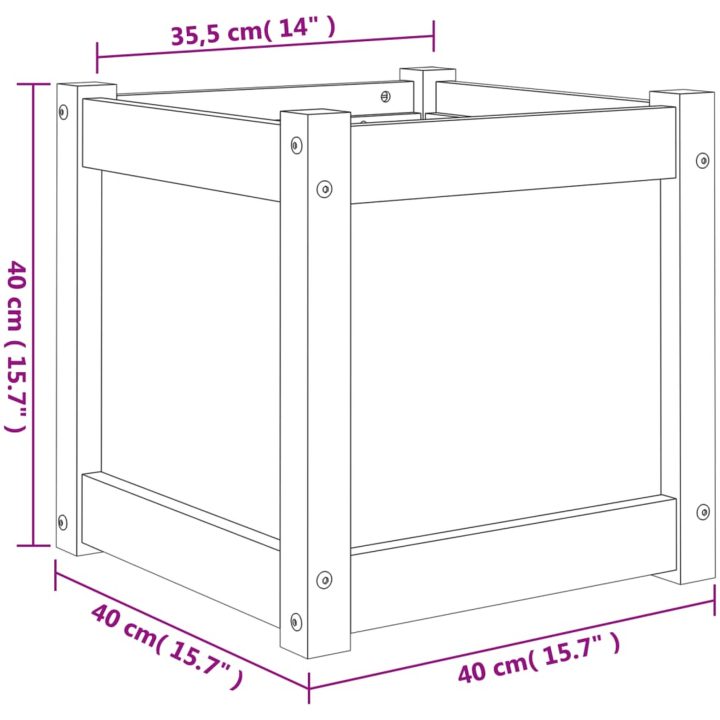 Odlingslåda 40x40x40 cm impregnerat furu vidaXL – bild 11