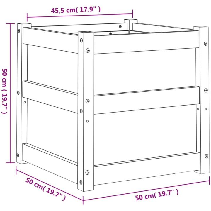 Odlingslåda 50x50x50 cm impregnerat furu vidaXL – bild 11