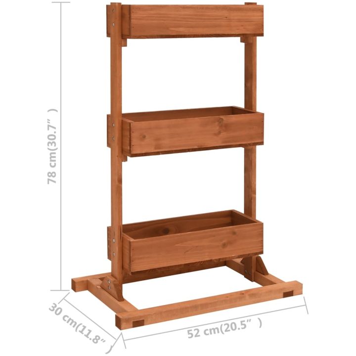 Odlingslåda 52x30x78 cm granträ vidaXL – bild 5
