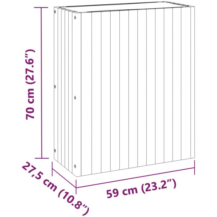 Odlingslåda 55 x 23,5 x 30,5 cm massivt akaciaträ vidaXL 59 x 27.5 x 70 cm – bild 9