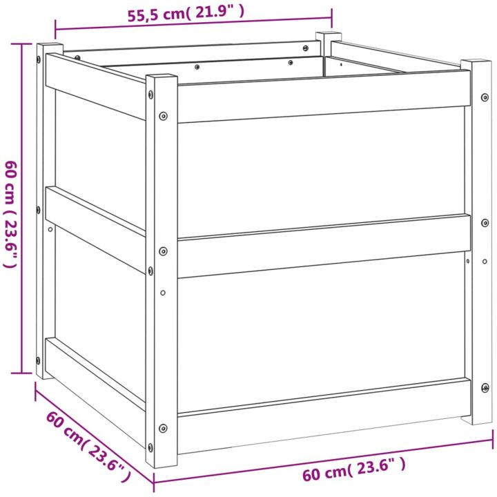 Odlingslåda 60x60x60 cm massiv douglasträ vidaXL – bild 11