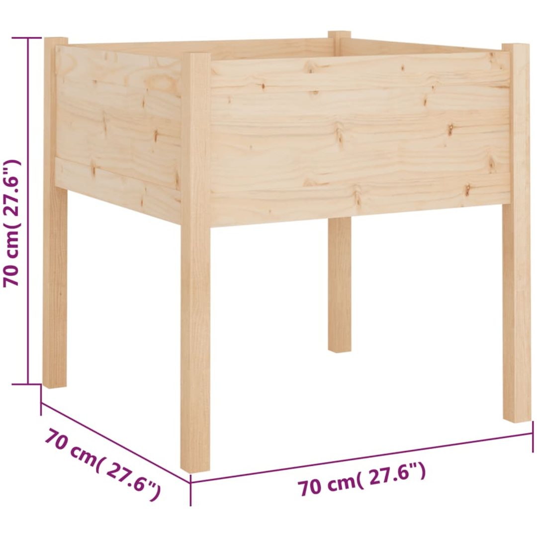 Odlingslåda 70x70x70 cm massiv furu vidaXL – bild 7
