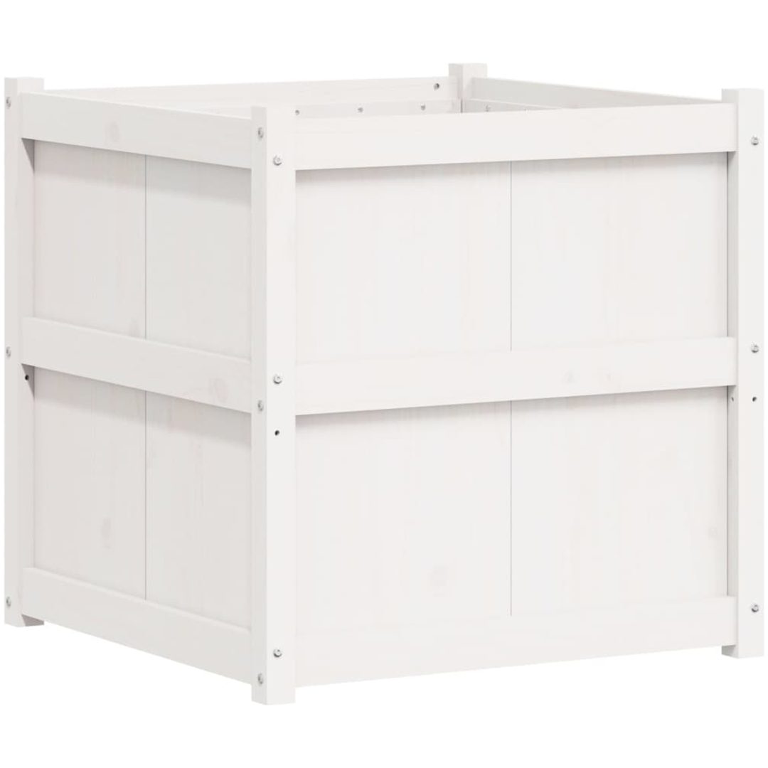 Odlingslåda 70x70x70 cm vit massiv furu vidaXL – bild 2