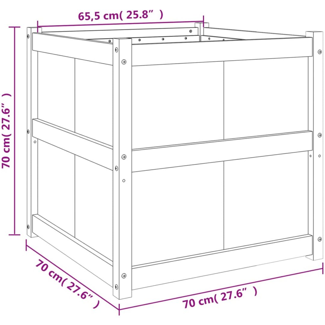 Odlingslåda 70x70x70 cm vit massiv furu vidaXL – bild 11