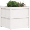 Odlingslåda 70x70x70 cm vit massiv furu vidaXL – miniatyr 4