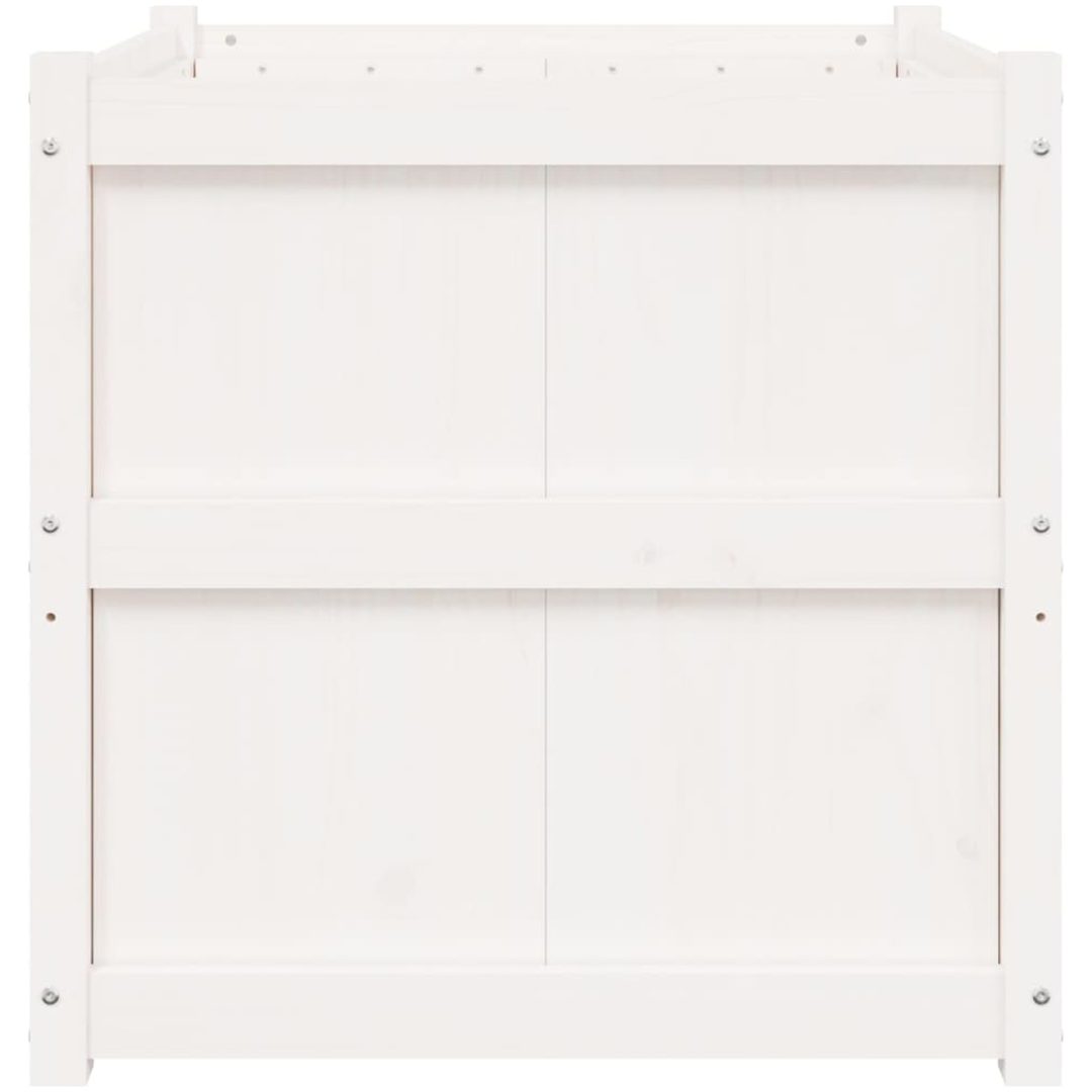 Odlingslåda 70x70x70 cm vit massiv furu vidaXL – bild 5