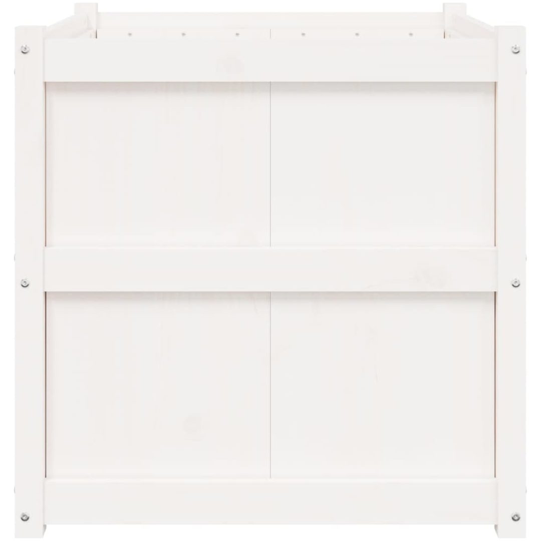 Odlingslåda 70x70x70 cm vit massiv furu vidaXL – bild 6