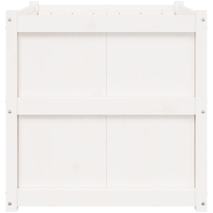 Odlingslåda 70x70x70 cm vit massiv furu vidaXL – bild 6