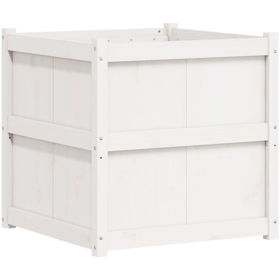Odlingslåda 70x70x70 cm vit massiv furu vidaXL – bild 7