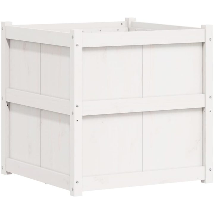 Odlingslåda 70x70x70 cm vit massiv furu vidaXL – bild 7