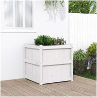 Odlingslåda 70x70x70 cm vit massiv furu vidaXL