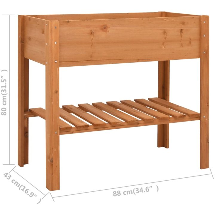 Odlingslåda 88x43x80 cm granträ vidaXL – bild 5