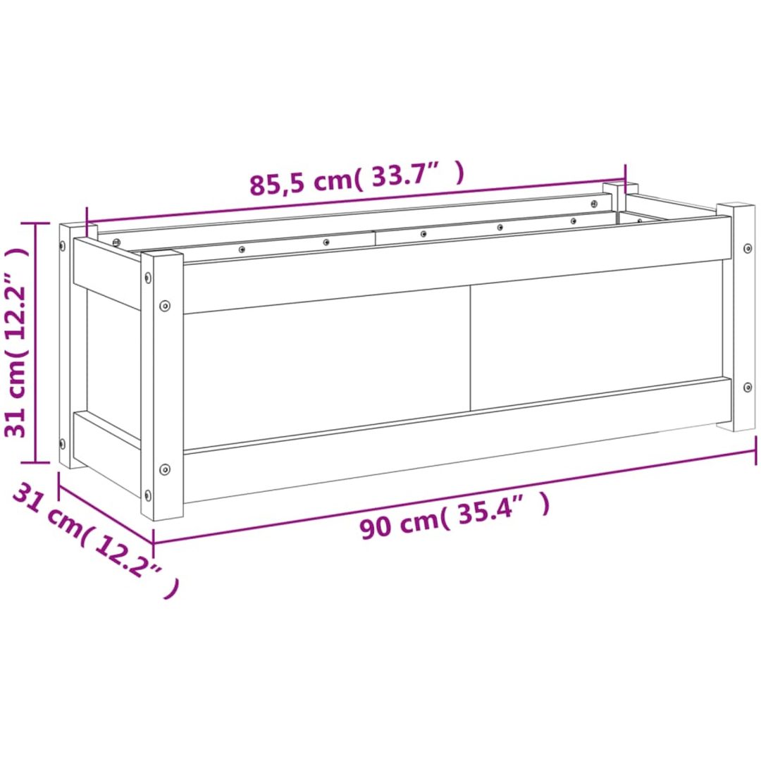 Odlingslåda 90x31x31 cm massiv furu vidaXL – bild 11