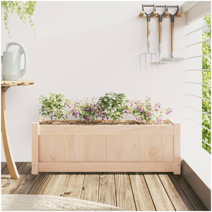 Odlingslåda 90x31x31 cm massiv furu vidaXL – bild 3