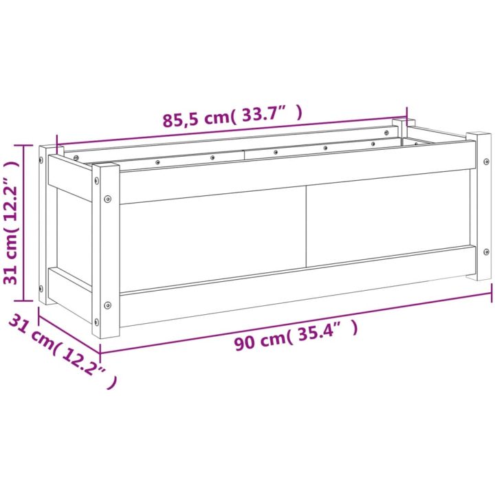 Odlingslåda 90x31x31 cm massivt douglasträ vidaXL – bild 11