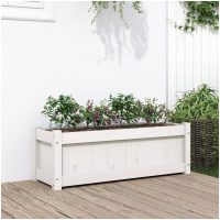 Odlingslåda 90x31x31 cm vit massiv furu vidaXL