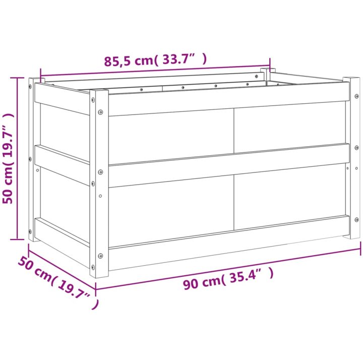 Odlingslåda 90x50x50 cm massiv furu vidaXL – bild 11