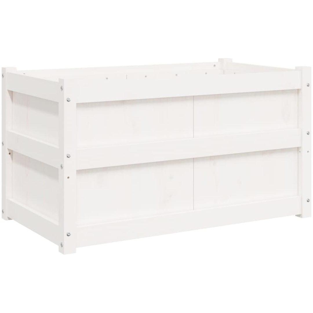 Odlingslåda 90x50x50 cm vit massiv furu vidaXL – bild 2