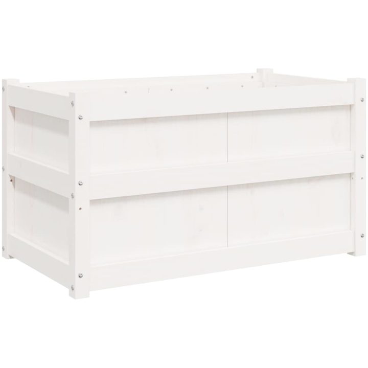 Odlingslåda 90x50x50 cm vit massiv furu vidaXL – bild 2