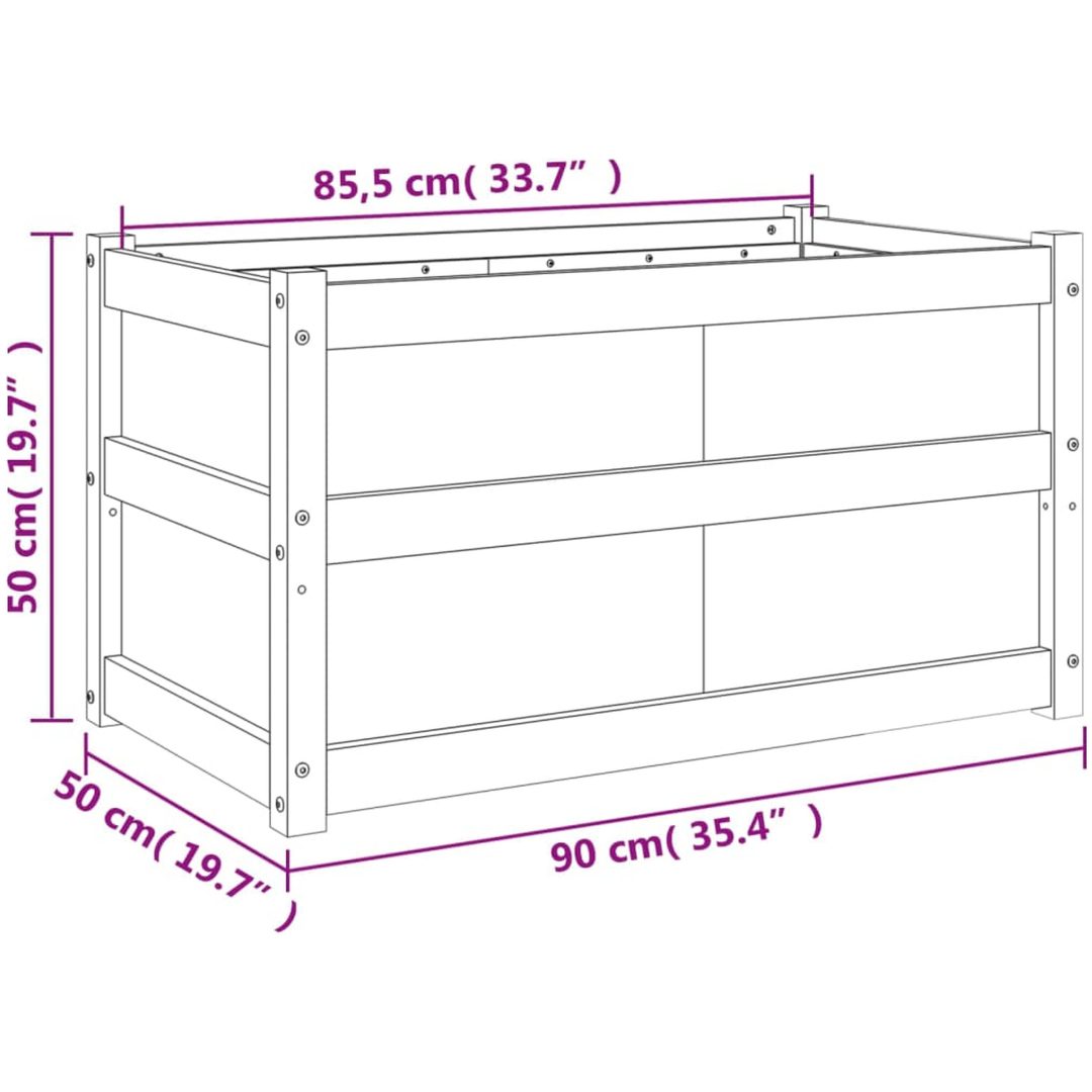 Odlingslåda 90x50x50 cm vit massiv furu vidaXL – bild 11