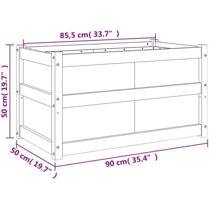 Odlingslåda 90x50x50 cm vit massiv furu vidaXL – bild 11