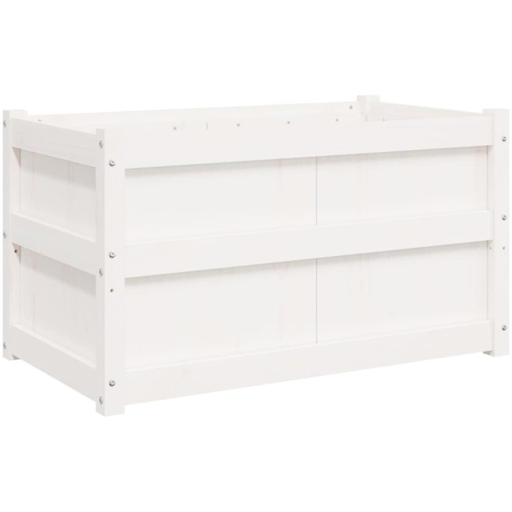 Odlingslåda 90x50x50 cm vit massiv furu vidaXL – bild 7