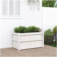 Odlingslåda 90x50x50 cm vit massiv furu vidaXL