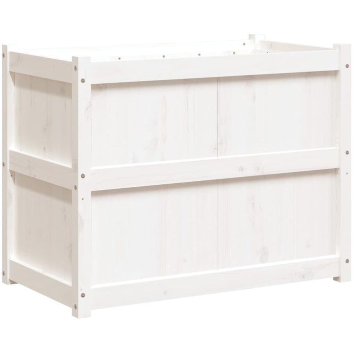 Odlingslåda 90x50x70 cm vit massiv furu vidaXL – bild 2