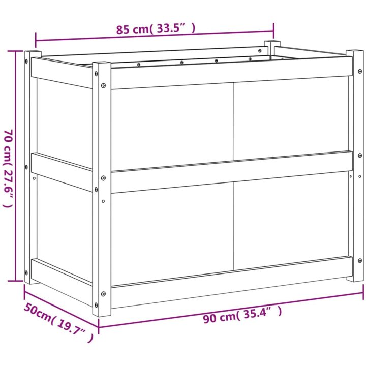 Odlingslåda 90x50x70 cm vit massiv furu vidaXL – bild 11