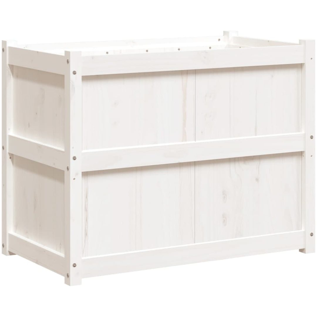 Odlingslåda 90x50x70 cm vit massiv furu vidaXL – bild 7