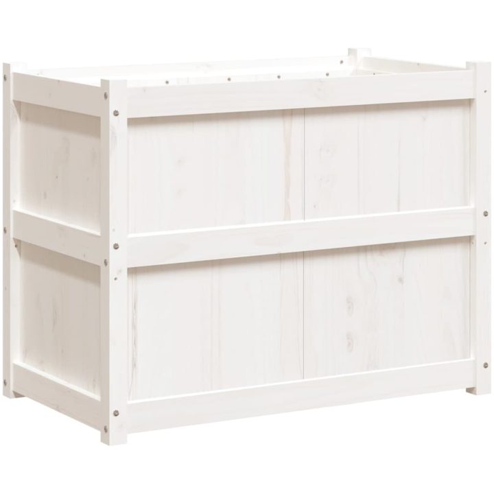 Odlingslåda 90x50x70 cm vit massiv furu vidaXL – bild 7