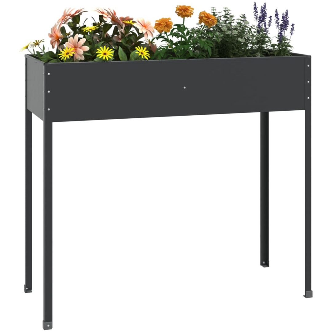 Odlingslåda antracit 100,5x40,5x90 cm galvaniserat stål vidaXL – bild 3