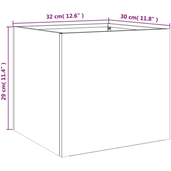 Odlingslåda antracit kallvalsat stål vidaXL 32 x 30 x 29 cm – bild 11