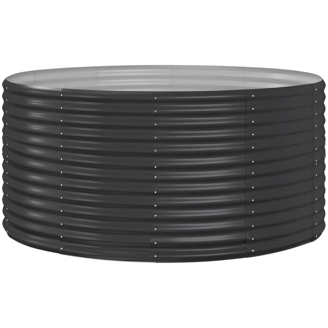 Odlingslåda antracit pulverlackerat stål vidaXL 140 x 140 x 68 cm – bild 2