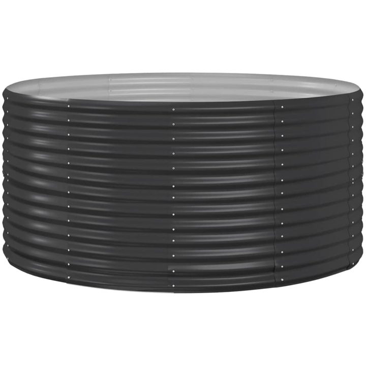 Odlingslåda antracit pulverlackerat stål vidaXL 140 x 140 x 68 cm – bild 2