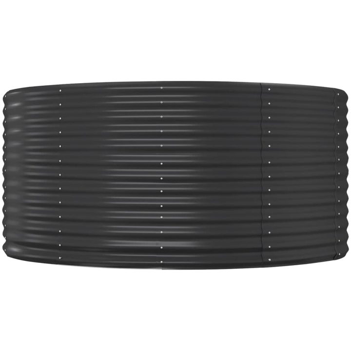 Odlingslåda antracit pulverlackerat stål vidaXL 140 x 140 x 68 cm – bild 3