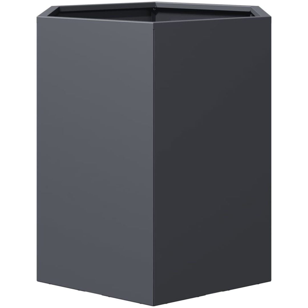 Odlingslåda antracit sexkantig stål vidaXL 46 x 40 x 45 cm – bild 4