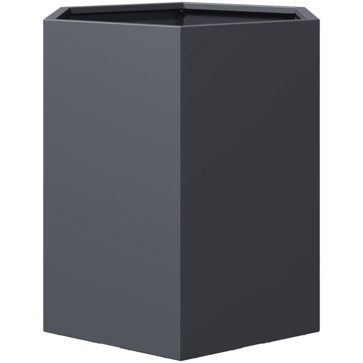 Odlingslåda antracit sexkantig stål vidaXL 46 x 40 x 45 cm – bild 5