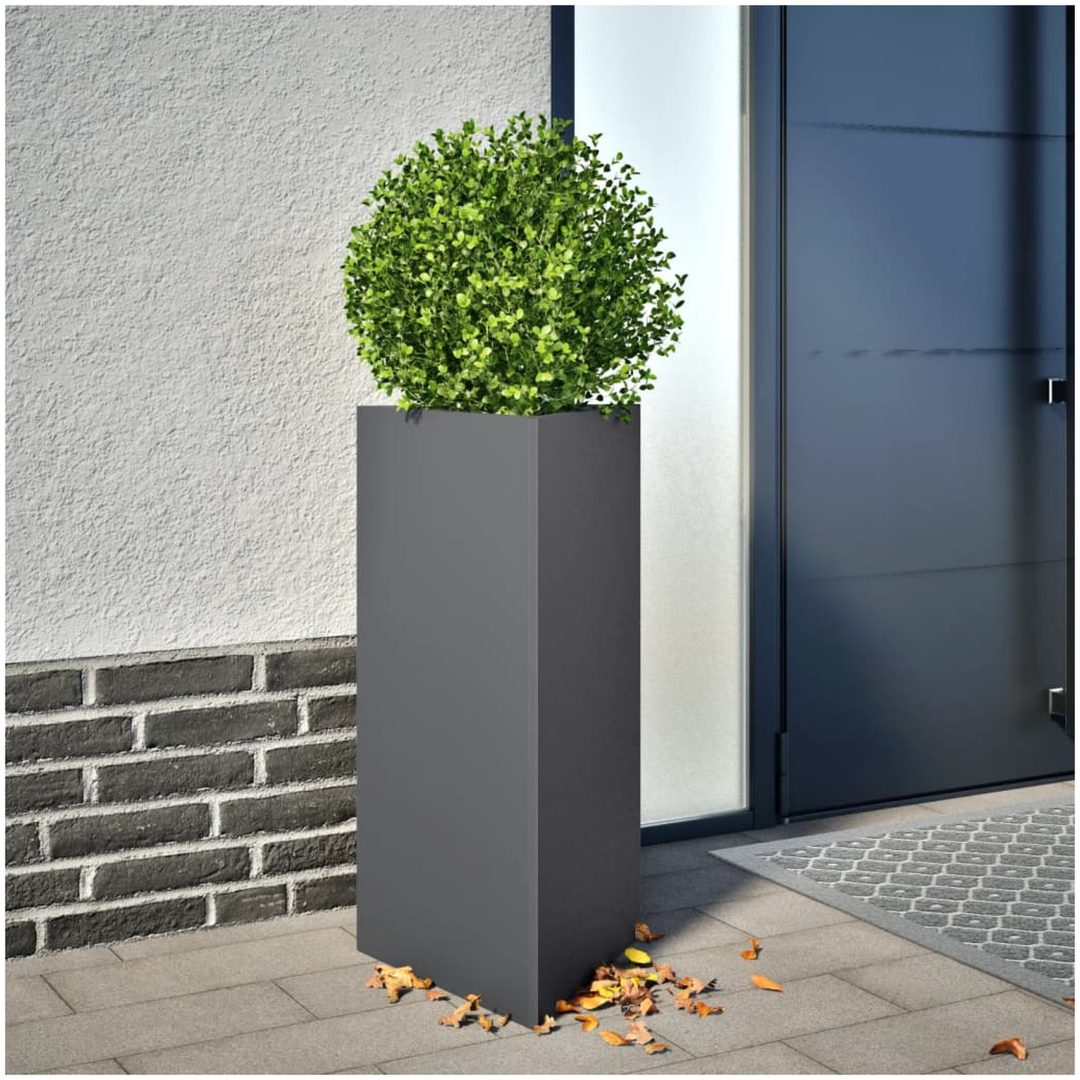 Odlingslåda antracit triangulär stål vidaXL 40 x 34.5 x 70 cm