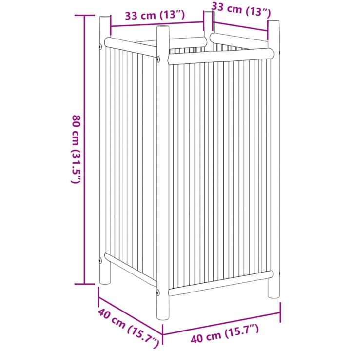Odlingslåda bambu vidaXL 40 x 40 x 80 cm – bild 8