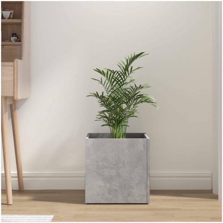 Odlingslåda betonggrå 40x40x40 cm konstruerat trä vidaXL – bild 3