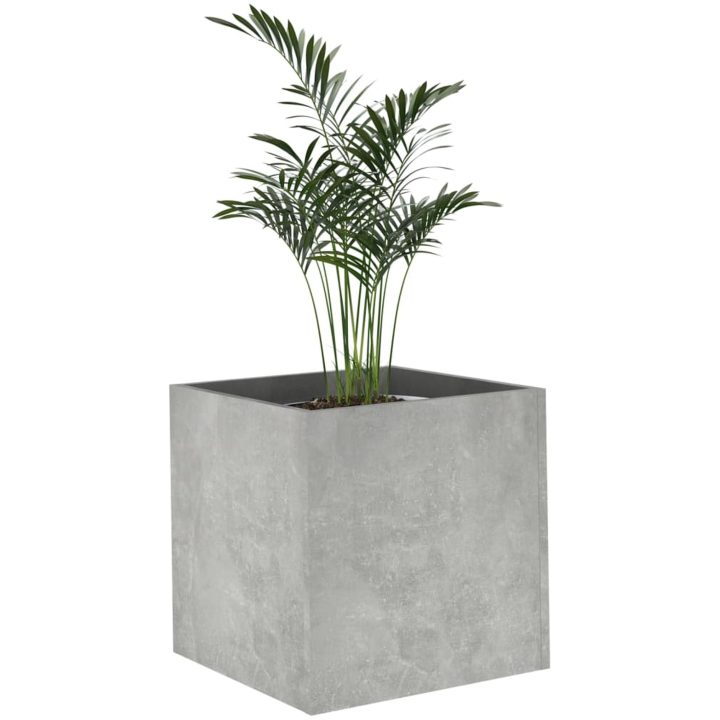Odlingslåda betonggrå 40x40x40 cm konstruerat trä vidaXL – bild 4