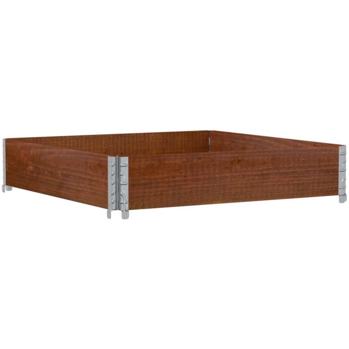 Odlingslåda brun 100x100 cm massiv furu vidaXL 100 x 100 x 21.5 cm – bild 2