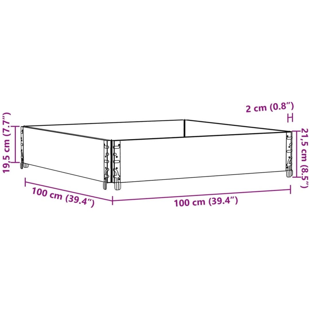Odlingslåda brun 100x100 cm massiv furu vidaXL 100 x 100 x 21.5 cm – bild 8