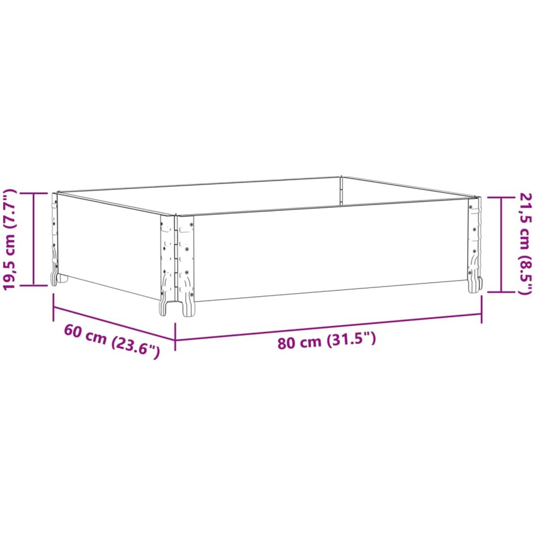 Odlingslåda brun 80x60 cm massiv furu vidaXL 80 x 60 x 21.5 cm – bild 8