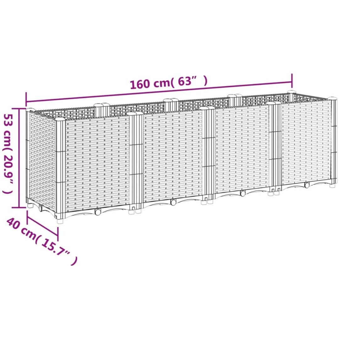 Odlingslåda brun PP vidaXL 160 x 40 x 53 cm – bild 7