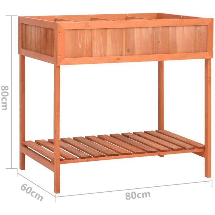 Odlingslåda för örter 80x60x80 cm massivt granträ vidaXL – bild 7