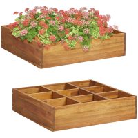 Odlingslåda för örter upphöjd massivt akaciaträ 60x60x15 cm vidaXL