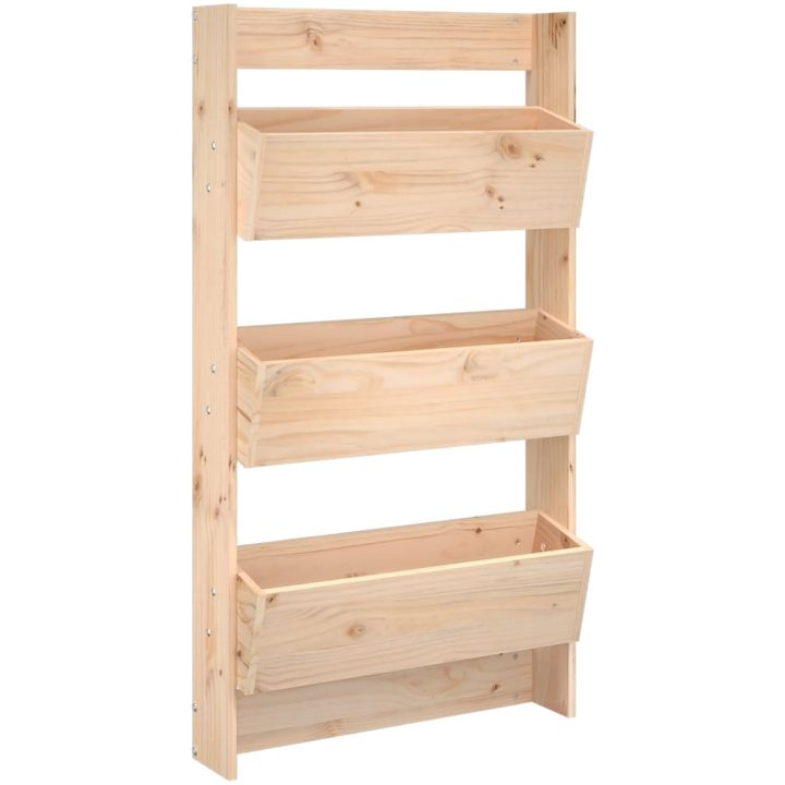 Odlingslåda för vägg 3 nivåer 60x18,5x110 cm massiv furu vidaXL – bild 2
