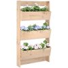 Odlingslåda för vägg 3 nivåer 60x18,5x110 cm massiv furu vidaXL – miniatyr 1